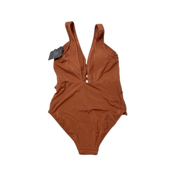 Jets by Jessika Allen Mirage Plunging V-Neck One-Piece Swimsuit Copper - Picture 8 of 8